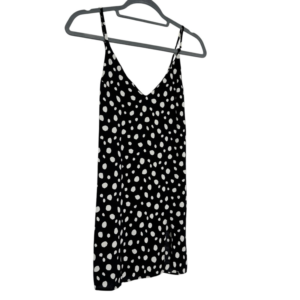 Reformation Black and White Polka Dot Mini Dress